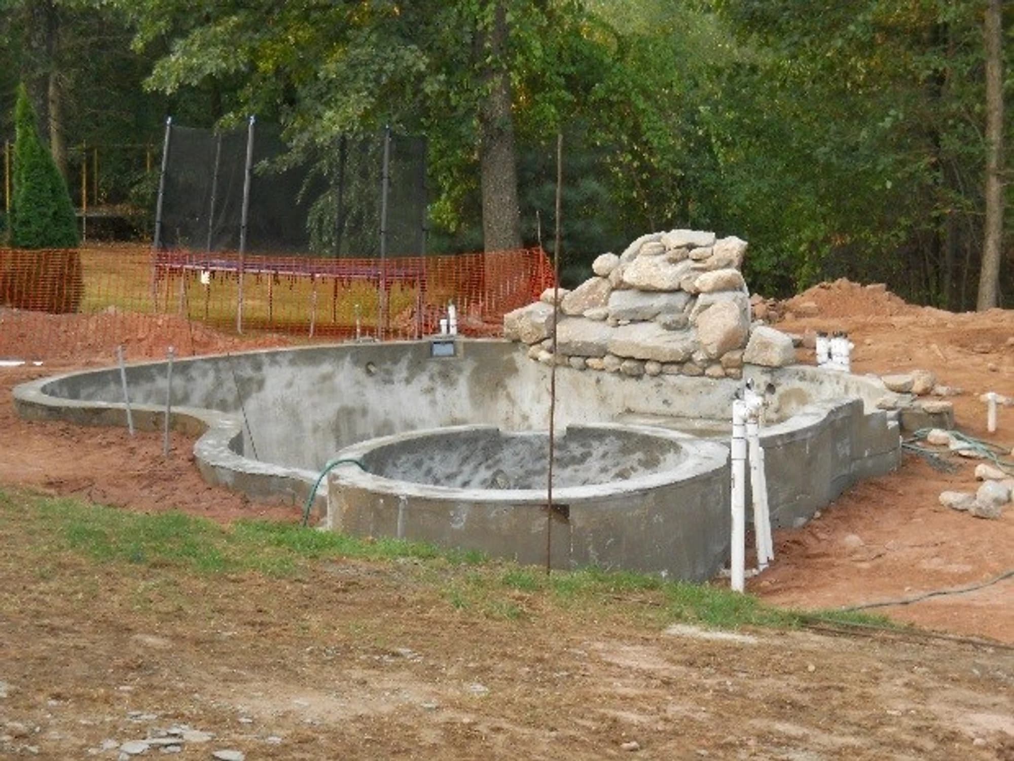 Inground pool — equipment pad