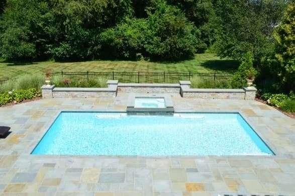 Pool and patio with integrated lighting